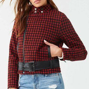 Red and Black Grid Print Jacket from Forever 21 si